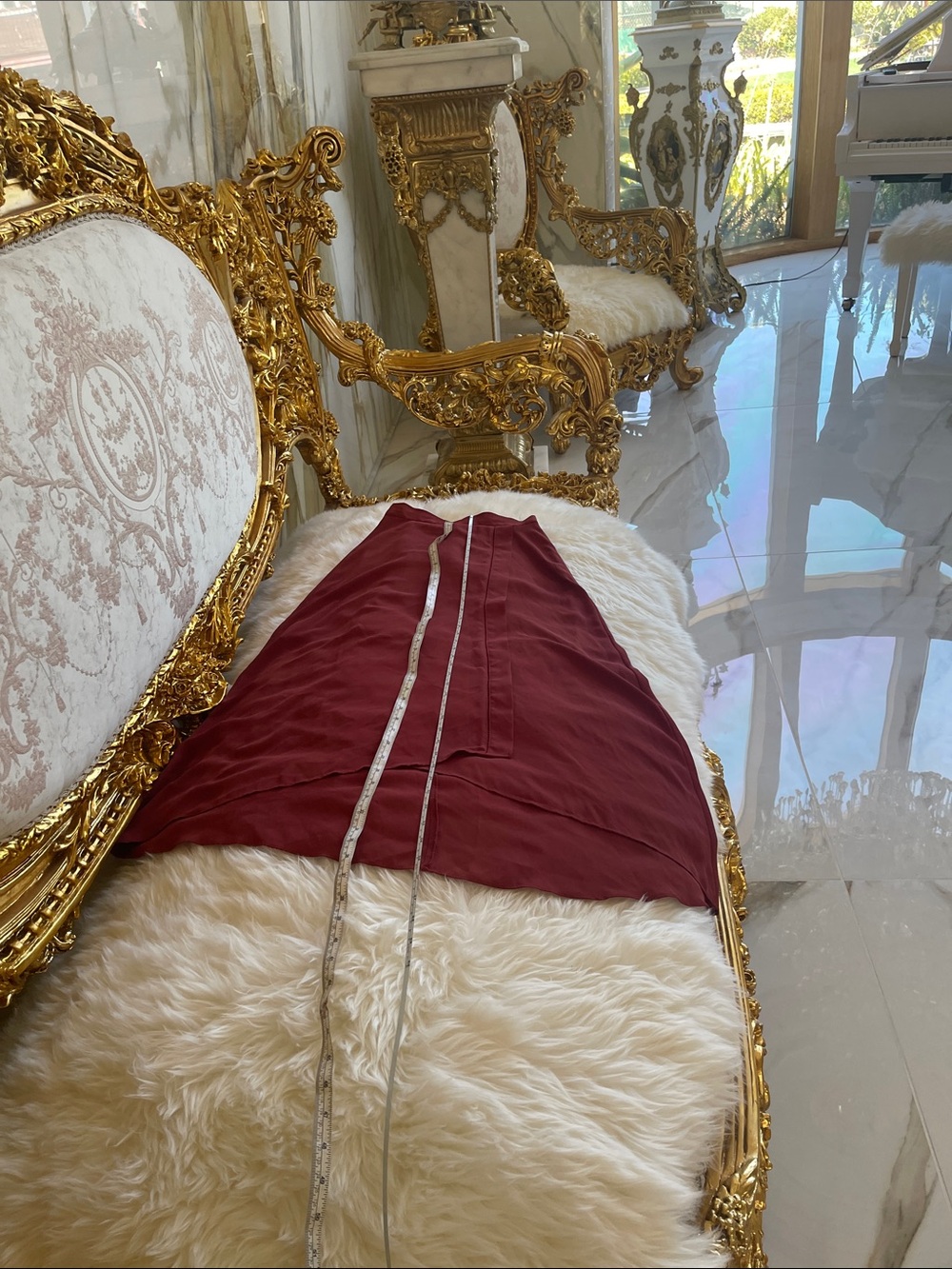 White House Black Market Burgundy Midi Skirt